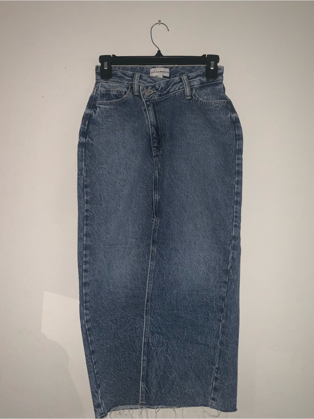 Pacsun Denim Maxi Skirt with Slit in the Middle Waist Size 22